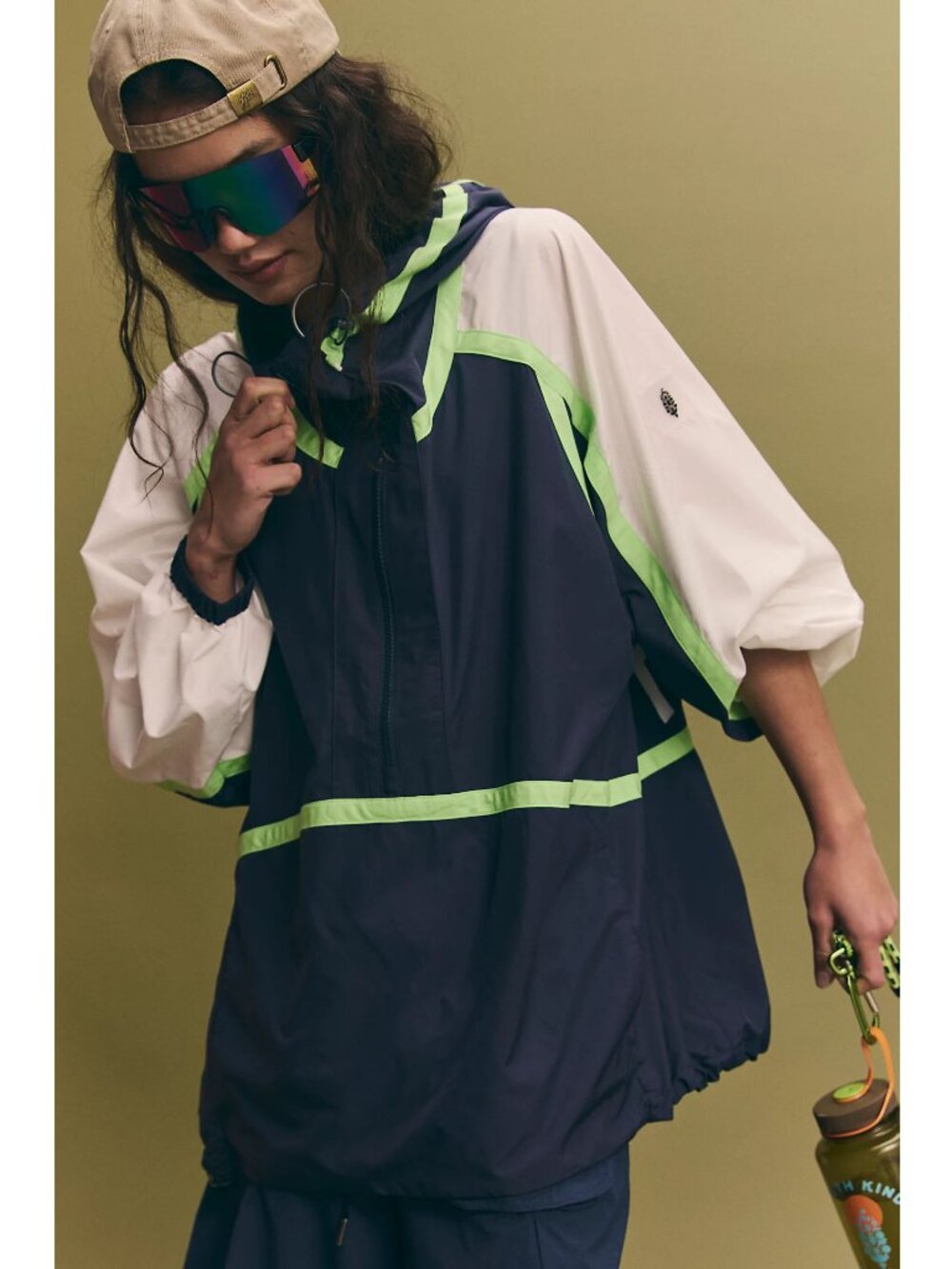 Free People Movement Like The Wind Logo Windbreaker Jacket New